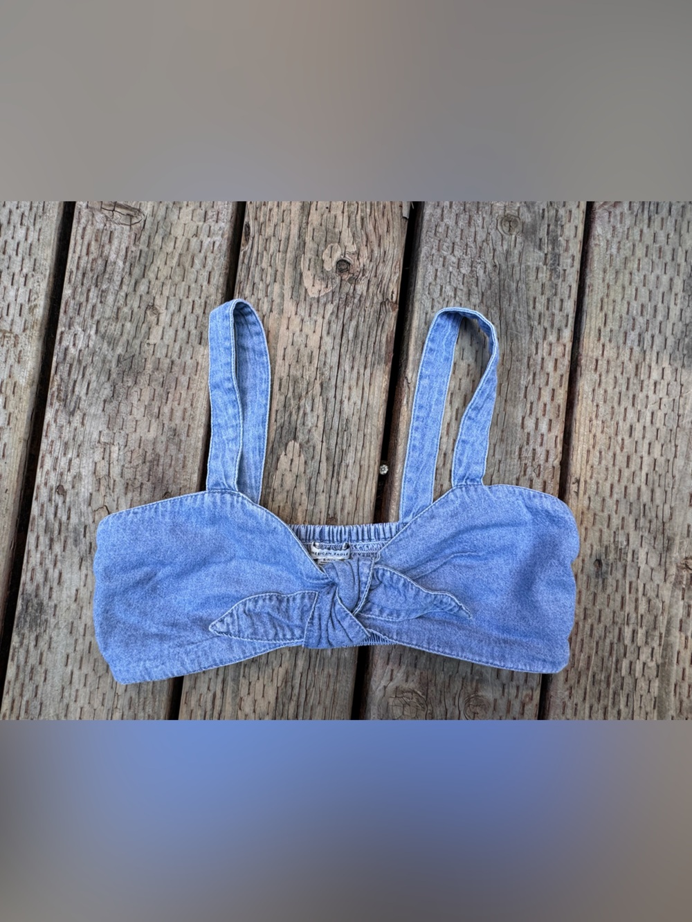 American Eagle Outfitters Light Blue Denim Swim Top